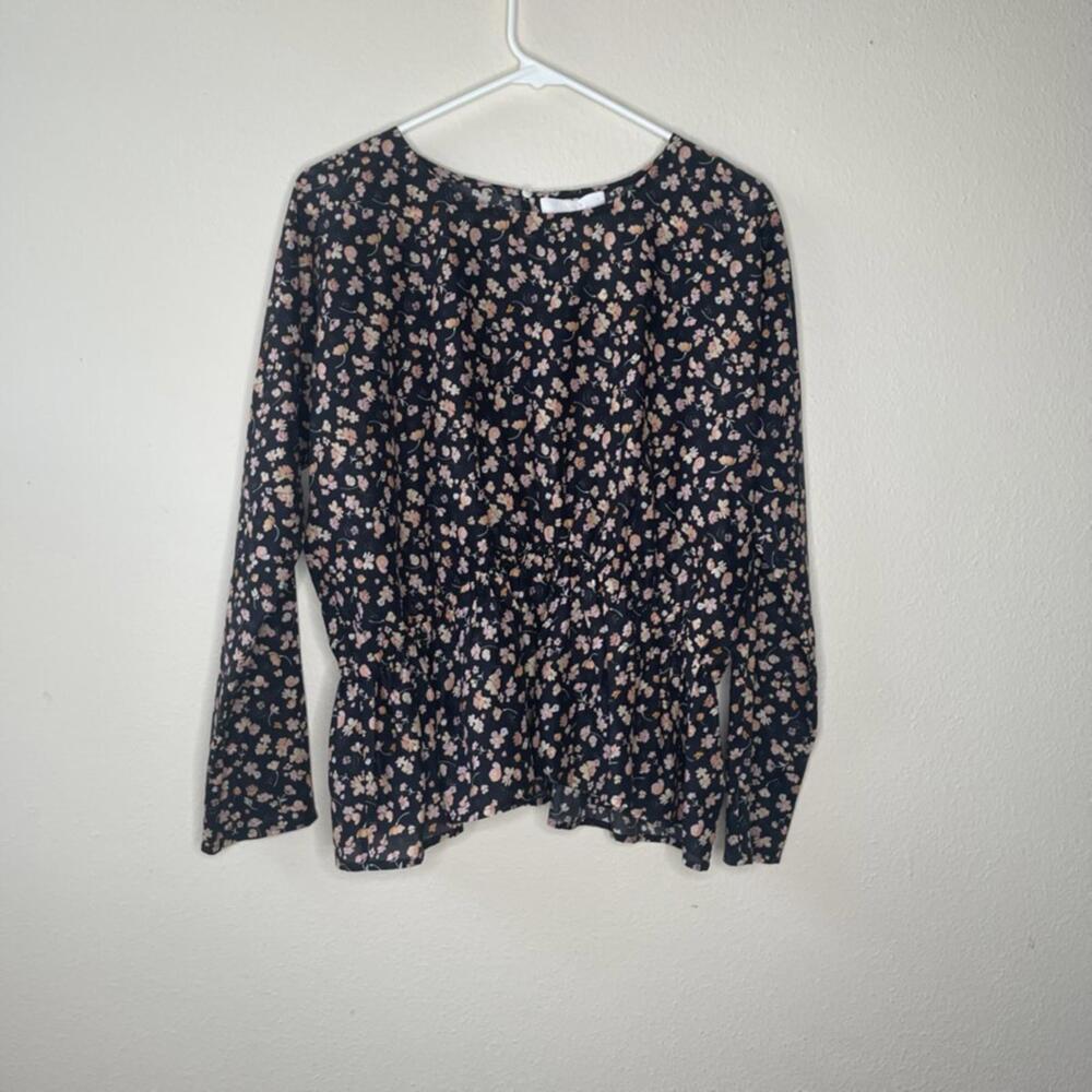 Merlette Long Sleeve Floral Peplum Top Size S